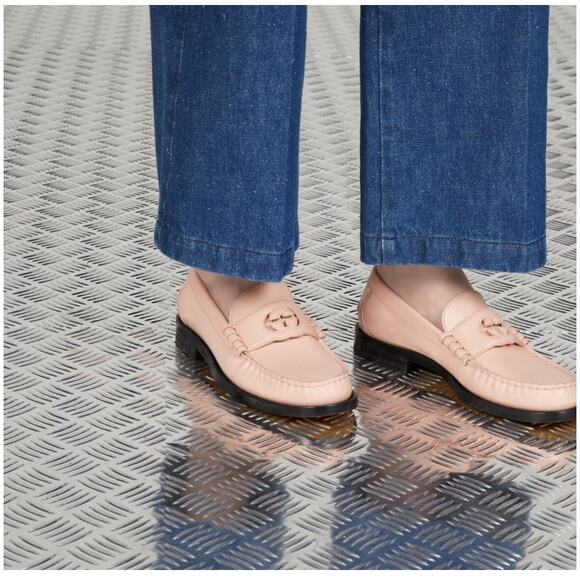 Gucci Interlocking G Cut Out GG Classic Loafer Leather Pink 38.5 - Picture 8 of 8